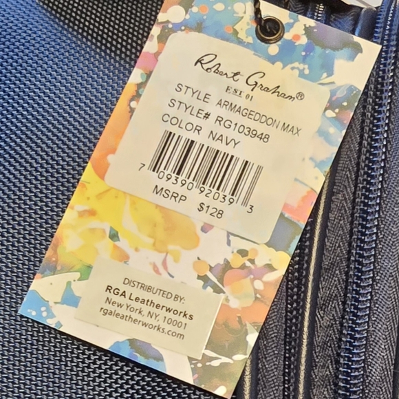 NWT Robert Graham Hanging Toiletry Bag Navy Blue - Picture 4 of 8